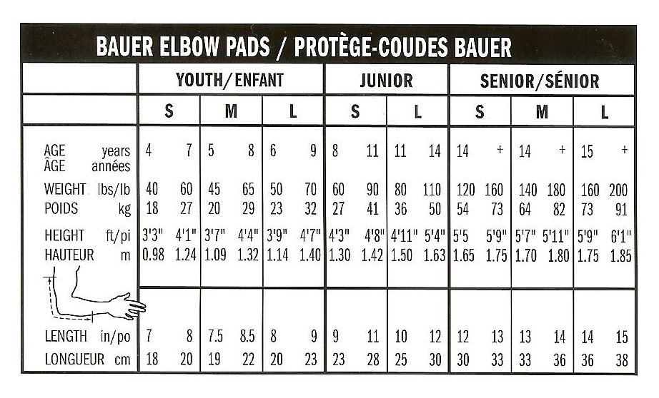 Bauer Vapor Pants Size Chart