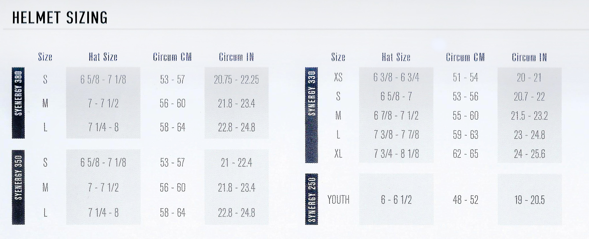 easton helmet sizing