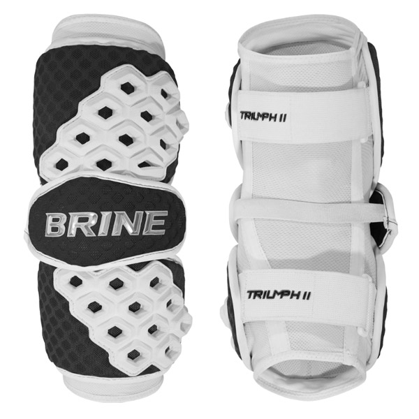 Brine Triumph II Lacrosse Arm Pads Black Medium LAPTRI2-BLAM Sports Protection 