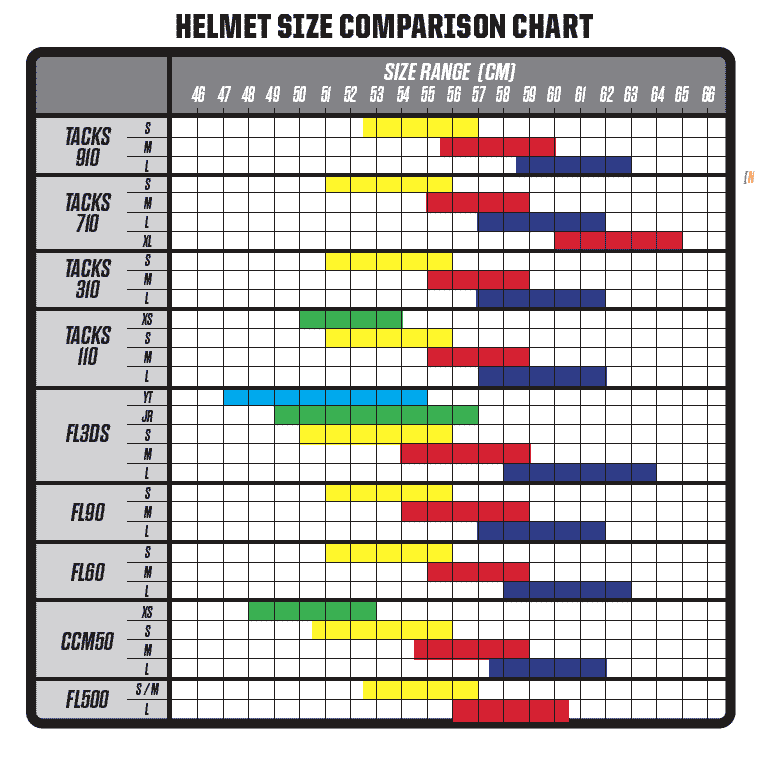 Hockey Helmet Size Chart