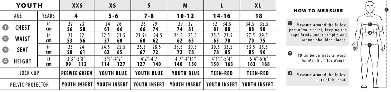 bauer youth sizing