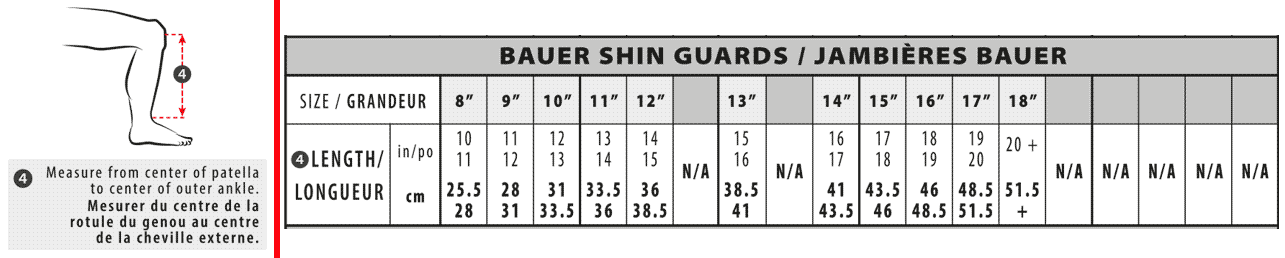Bauer Shin Sizing