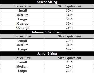 Goalie Leg Pad Size Chart