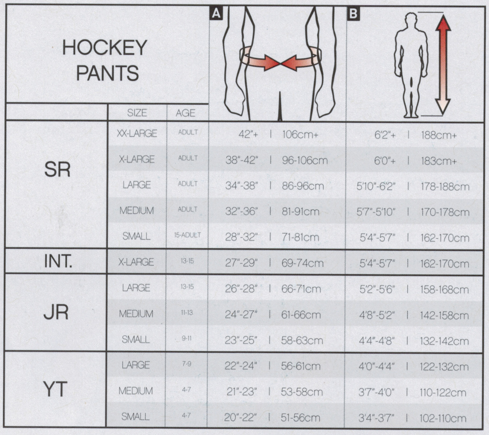 Ccm Pants Sizing Chart