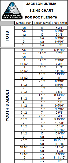 Jackson Size Chart