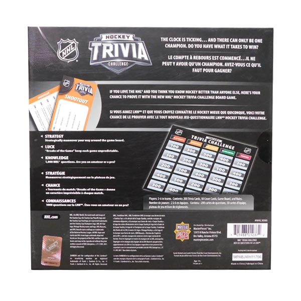 MASTERPIECES NHL Hockey Trivia Game