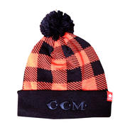 CCM Holiday Plaid Pom Knit Hat- Sr
