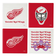 EVERGREEN NHL 4pc Ceramic Coasters W/ Wood Caddy