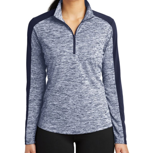 Sport-Tek Ladies PosiCharge Electric Heather Colorblock ¼ Zip Pullover