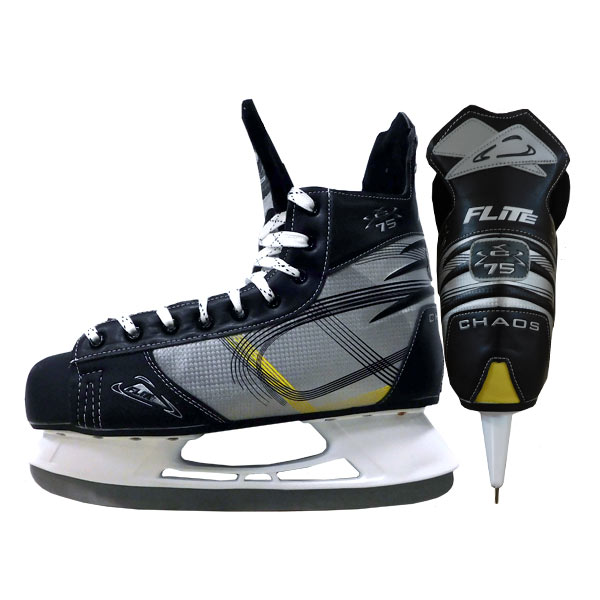 New Flite Chaos C-75 Sr mens skates men's size US 13 EE black ice hockey skate 