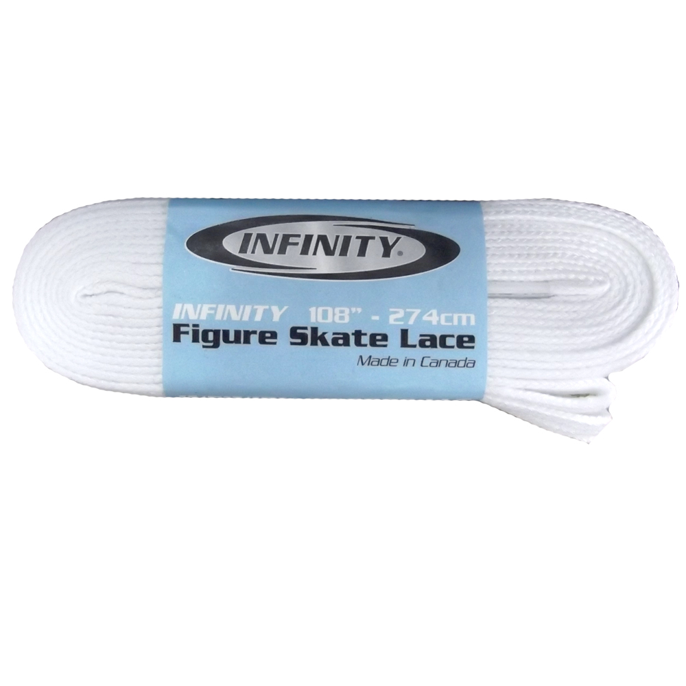 Infinity Figure Skate Laces White Narrow 96” 244 cm 