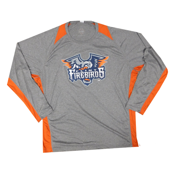 Jr Firebirds SportTek L/S Heather Colorblock Contender Tee Sr