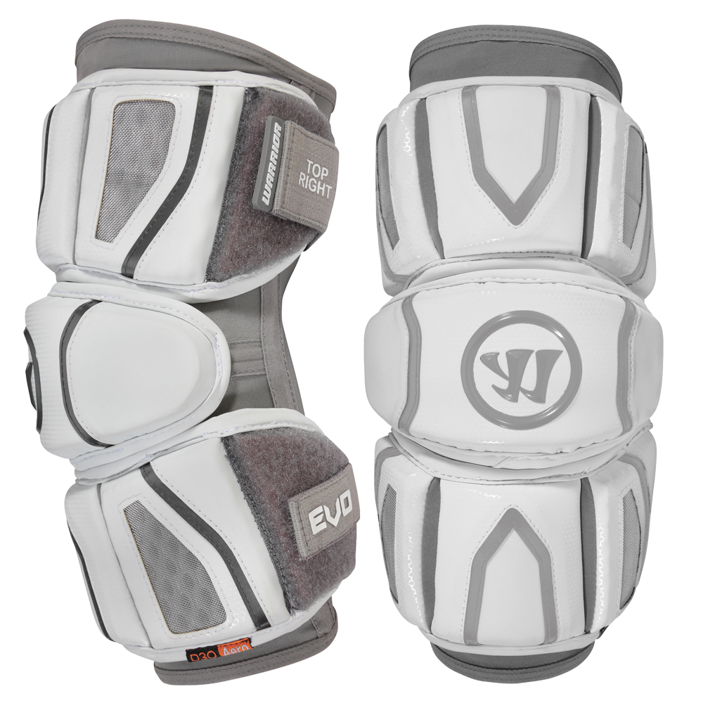 Warrior EVO Lacrosse Arm Guard White Medium Top Right for sale online 