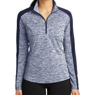 Sport-Tek Ladies PosiCharge Electric Heather Colorblock ¼ Zip Pullover